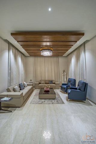 Panel False Ceiling with Chandelier