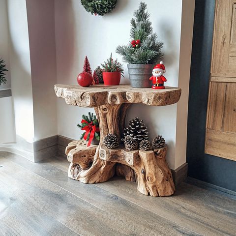 Rustic Tree Trunk Wooden Table