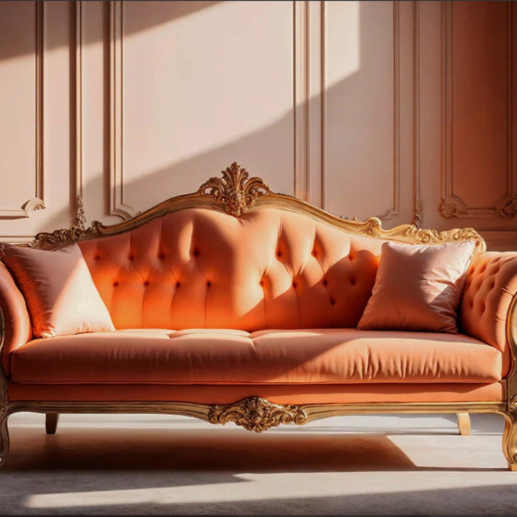 Beautiful Orange Cushion Sofa