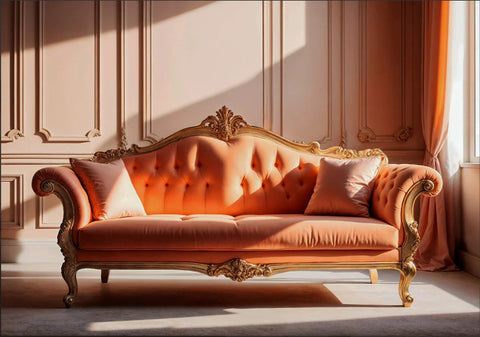Beautiful Orange Cushion Sofa