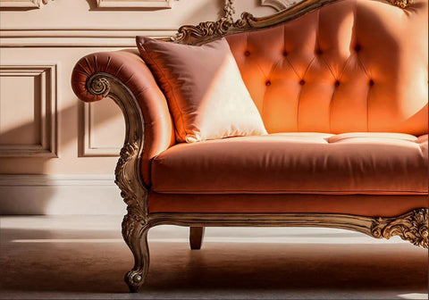 Beautiful Orange Cushion Sofa