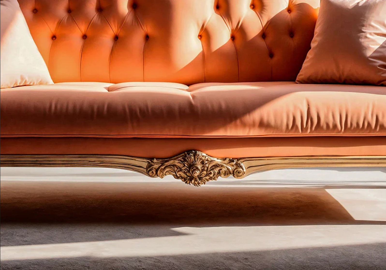 Beautiful Orange Cushion Sofa