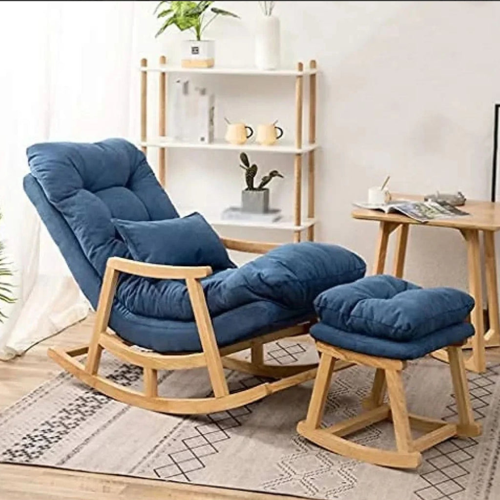 Navy Blue Cushion Rocking Chair