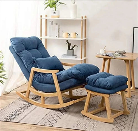 Navy Blue Cushion Rocking Chair