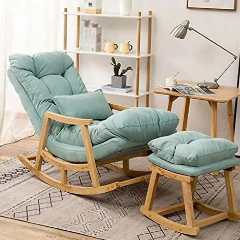 Blue Cushion Rocking Chair