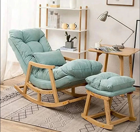 Blue Cushion Rocking Chair