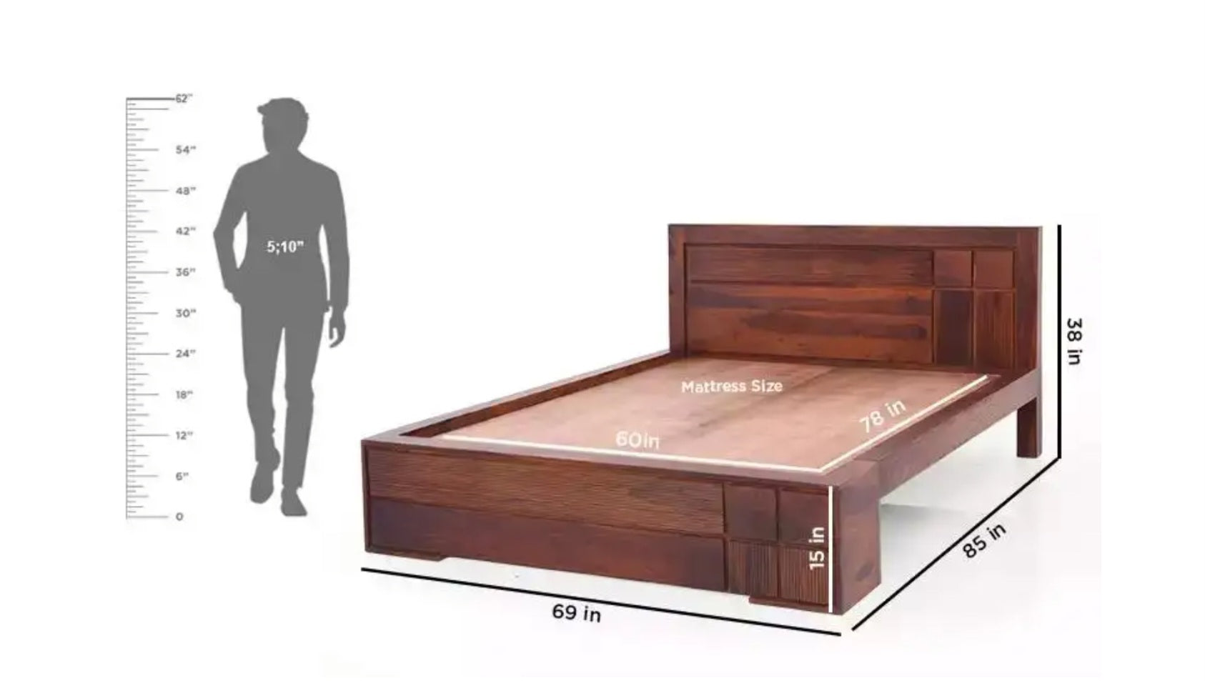 Sheesham Double Bed