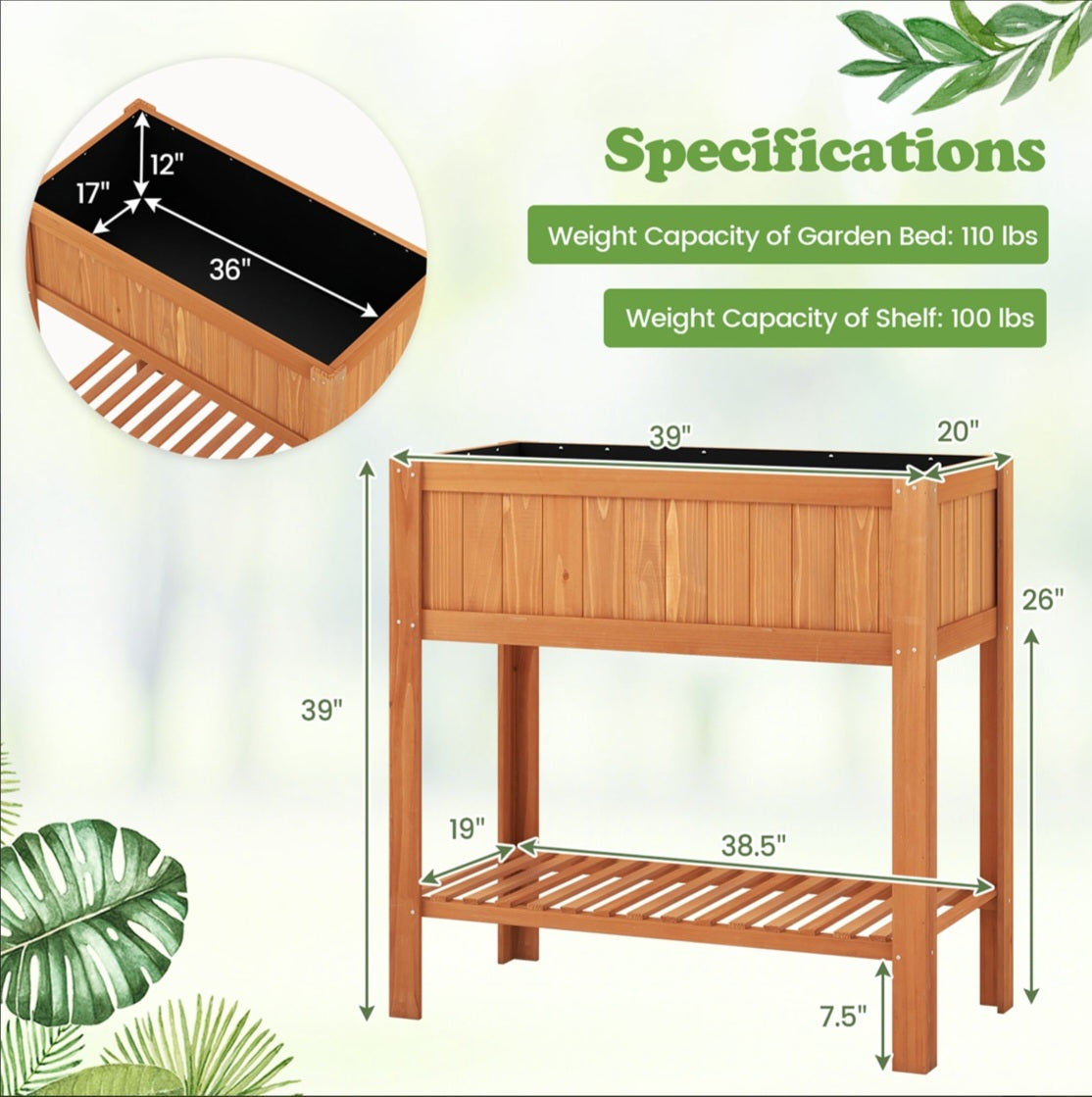 2-Tier Raised Garden Bed