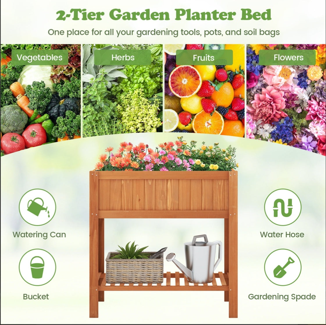 2-Tier Raised Garden Bed
