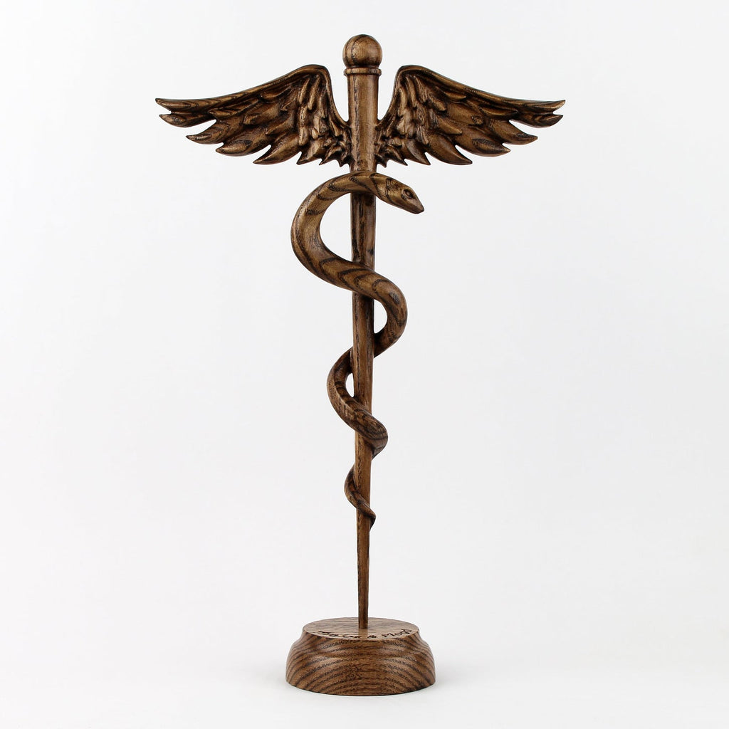Rod of Asclepius Sculpture